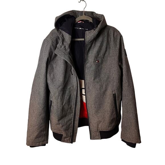 Tommy Hilfiger Soft-Shell Hooded Bomber Jacket Size Large